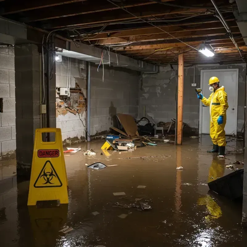 Flooded Basement Electrical Hazard in Wahneta, FL Property