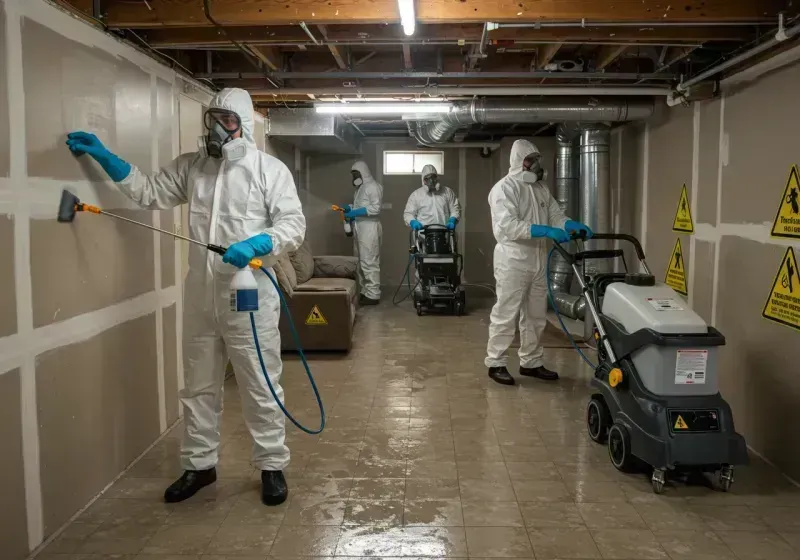 Basement Moisture Removal and Structural Drying process in Wahneta, FL